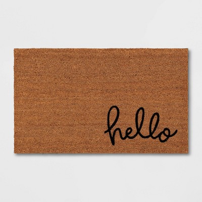 1'6"x2'6" Hello Cursive Doormat Black - Threshold™