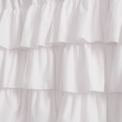 White Ruffled Polyester Rod Pocket Window Valance