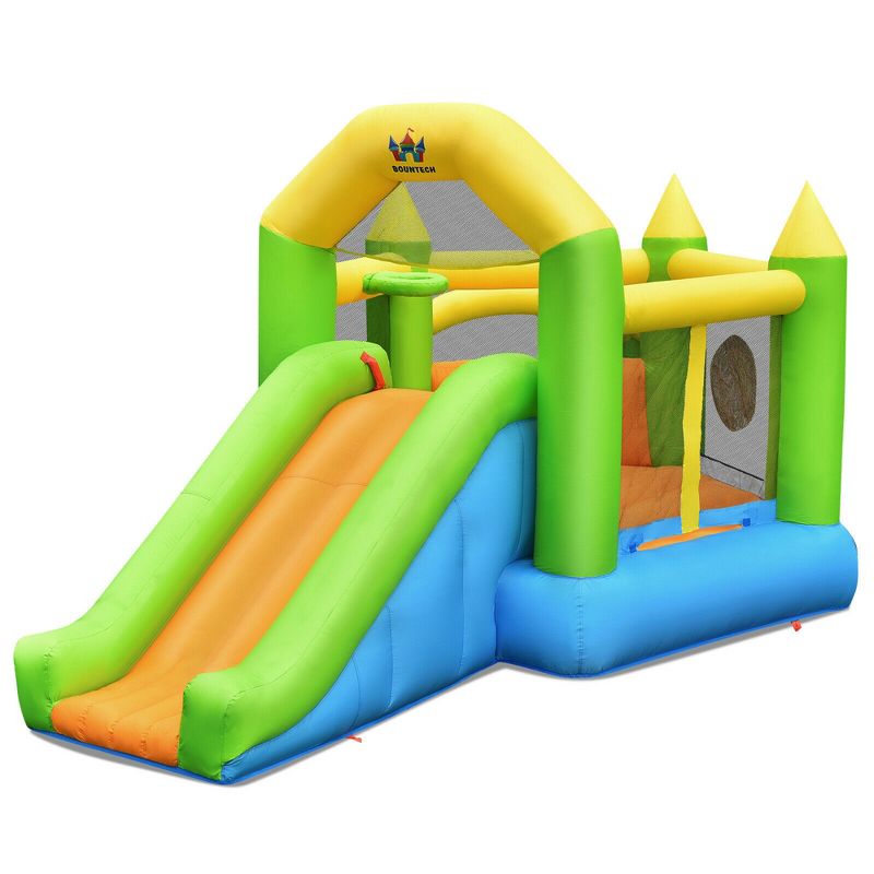 Costway Inflatable Slide Bouncer Ball Pit Basketball Dart Game W/ 735W Blower, 5 of 11