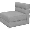 Folding Sofa Bed, Convertible Sleeper Chair with Memory Foam, Modern Linen Fabric, Multi-Functional Comfy Chair Space-Saving Design - 2 of 4