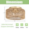 DAKAFUL Boho Rattan Flush Mount Ceiling Light,Hand-Woven Light Fixture for Living Room/Bedroom (3-Light&Gold) - 4 of 4