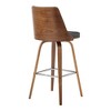 30" Nolte Swivel Counter Height Barstool with Faux Leather Walnut Finish Frame - Armen Living - 4 of 4