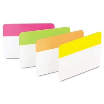 Post-it File Tabs 2 x 1 1/2 Solid Flat Assorted Bright 24/Pack 686PLOY