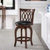 24" Parma Swivel Counter Height Barstool Chocolate - Inspire Q: Rubberwood Frame, Faux Leather - 3 of 4