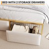 Bed Frame, Storage Headboard and 2 Storage Drawers, Upholstered Platform Bed, Noise Free, No Box Spring Needed, Easy Assembly - 3 of 4