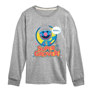 Boys' - Sesame Street - Kawaii Super Grover Long Sleeve Graphic T-Shirt - 1 of 3