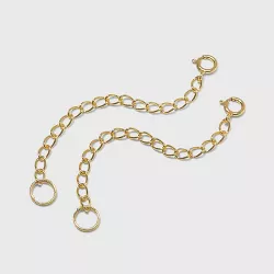 Women's Chain Extender Sterling Silver 2 pc- Gold toned (2.5")