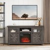 Gulches Gray TV Stand Entertainment Center Fits TVs up to 65 in with 18 Fireplace 2 Doors 2 Shelves 6 Cable Cutouts - 4 of 4