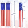 Garvee 2PACK 4th of July Decorations Hanging American Flag Banners Porch Sign, 60 Inch American US Flag Windsock - 2 of 4