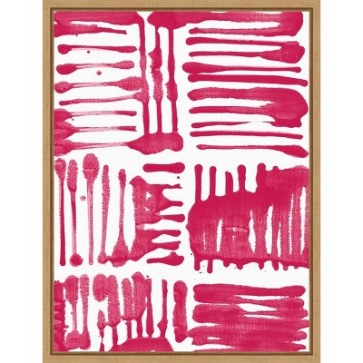 Amanti Art Custom Red Stripes II by Jodi Fuchs Canvas Wall Art Print Framed 18 x 24-in.