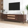 MAYEERTY Rattan TV Stand for TVs up to 75", Modern Farmhouse Media Console, Entertainment Center with Solid Wood Legs for Living Room Beige - 4 of 4