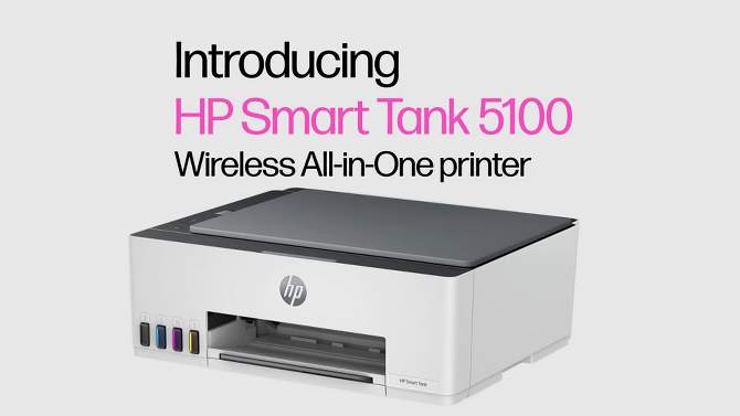HP Smart Tank 5101 Wireless All-In-One Color Refillable Supertank Printer, Scanner, Copier (1F3Y0A), 2 of 15, play video