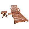 vidaXL Sun Lounger with Table Solid Acacia Wood - 2 of 4