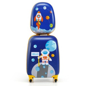 Infans 2PC Kids Carry On Luggage Set 12" Backpack & 16" Rolling Suitcase for Travel - 1 of 4