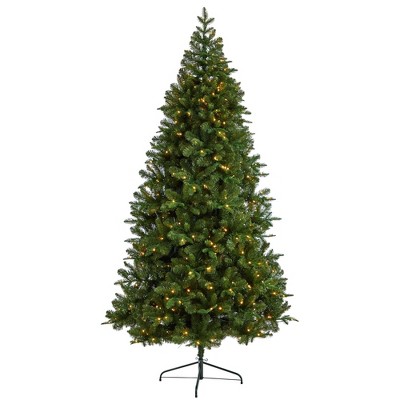 Nearly Natural 8’ Grand Teton Spruce Flat Back Prelit Led Artificial ...