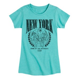Girls' - Marvel - Avengers NYC Fitted Short Sleeve Graphic T-Shirt - 1 of 4