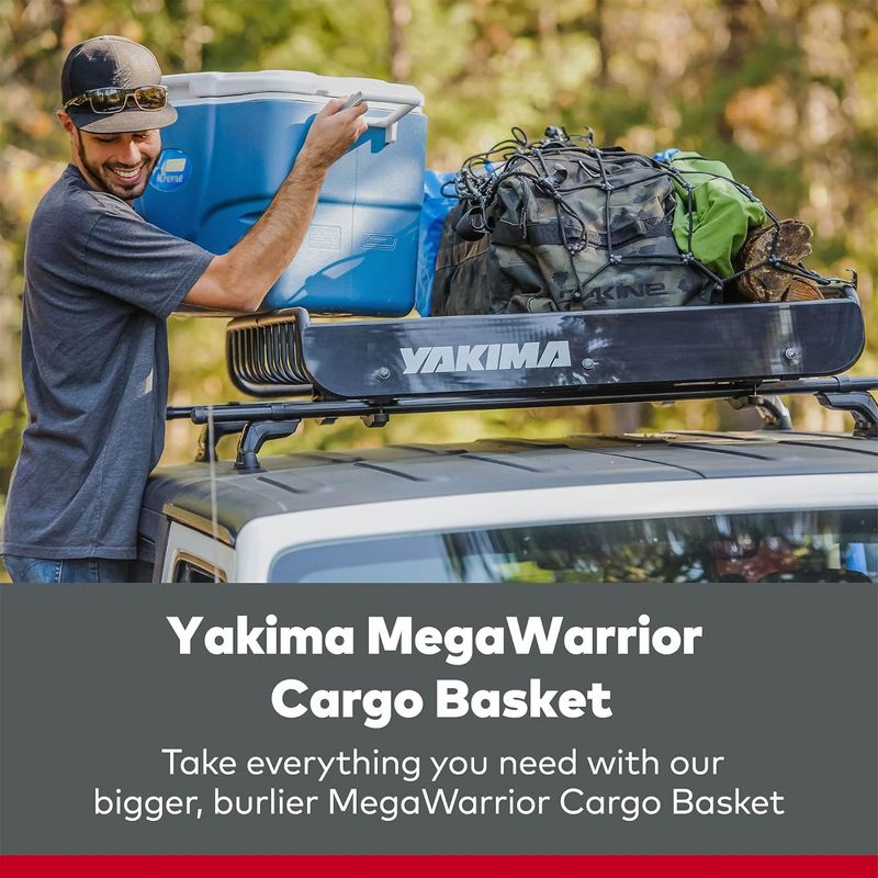 Yakima MegaWarrior Large Sized Heavy Duty Steel Cargo Basket Roof Rack with Universal Mounting Hardware for All Yakima StreamLine Crossbars, Black, 3 of 7