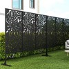 SpassWay 72"H x 47"W Outdoor Metal Garden Trellis Privacy Screen Lattice Panel Indoor Room Divider In Black - 3 of 4