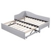 TIRAMISUBEST Twin Size Upholstered L-Shaped Upholstered Daybed with Pop Up Trundle, Extendable Daybed Frame Sofa Bed with Slats Support - 3 of 4