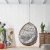 Outdoor Rattan Hanging Chair With Cushion,Indoor Hammock With Iron Frame,Polyethylene Rattan Woven Patio Lounge Chair,No Stand-Coolbibila - 3 of 4