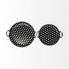 HomeRoots Set of Two Black Round Metal Indoor Outdoor Tray With Handles - 4 of 4