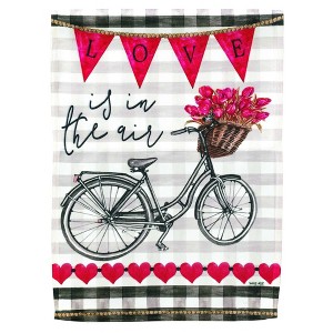 Magnolia Garden Love in Air Checkered 13 x 19 Red Polyester Outdoor Hanging Flag - 1 of 2