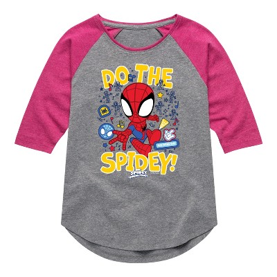 Marvel Do The Spidey  - Athletic Heather/Fuchsia - 2T