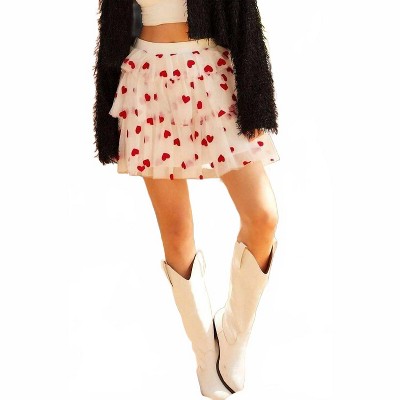 Women's Cupid Mesh Heart Layered Skirt - Mainstrip