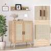 Buffet Cabinet with Storage, Sideboard with Rattan Decorated Doors,Accent Cabinet with Solid Wood Feet - 3 of 4