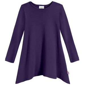 City Threads USA-Made Cotton Soft Jersey Girls Long Sleeve Shark Bite Tunic - 1 of 4