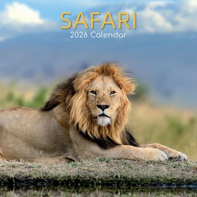 2026 Square Wall Calendar, Safari, 16-Month Natural World Theme with 180 Reminder Stickers (12x12 In)