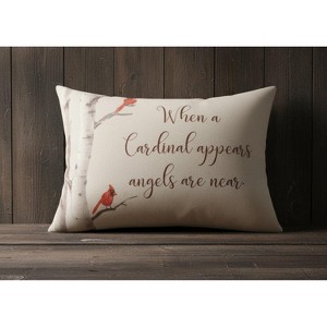 Outdoor Pillow When a Cardinal Appears– 18x13 Inch by Manual Woodworkers and Weavers - 1 of 3