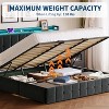 Lift Up Storage Bed Frame , Velvet Upholstered Hydraulic Platform Bed Storage Headboard , Wooden Slats, No Box Spring Needed - 3 of 4