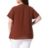 Agnes Orinda Women's Plus Size Pin Dots Notched V-Neck Dressy Trendy Fashion Casual Summer Blouses - 4 of 4