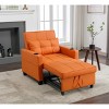 LOVMOR Single/Two Pull Out Sleeper Chair Bed, Convertible Futon Sofa Chair Bed, Sofa Couch Bed with USB Ports, Pillow, Cup Holders, Side Pockets - 3 of 4