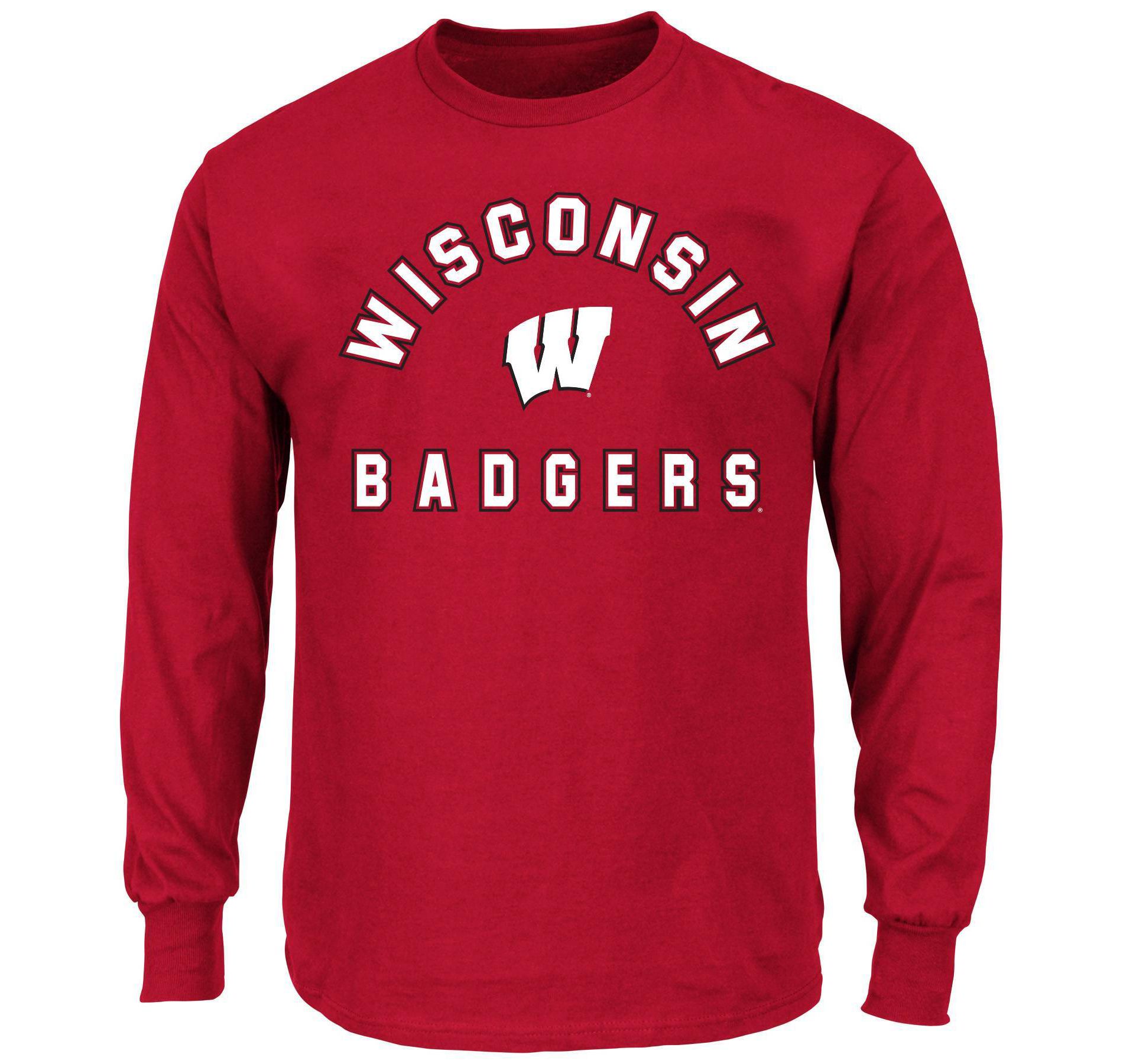 NCAA Wisconsin Badgers Men's Big and Tall Long Sleeve T-Shirt