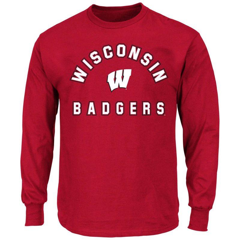 NCAA Wisconsin Badgers Men's Big and Tall Long Sleeve T-Shirt, 1 of 4
