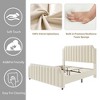 Queen Size Platform Bed Frame with 50.2" Headboard, Velvet Upholstered Bed Frame - 3 of 4