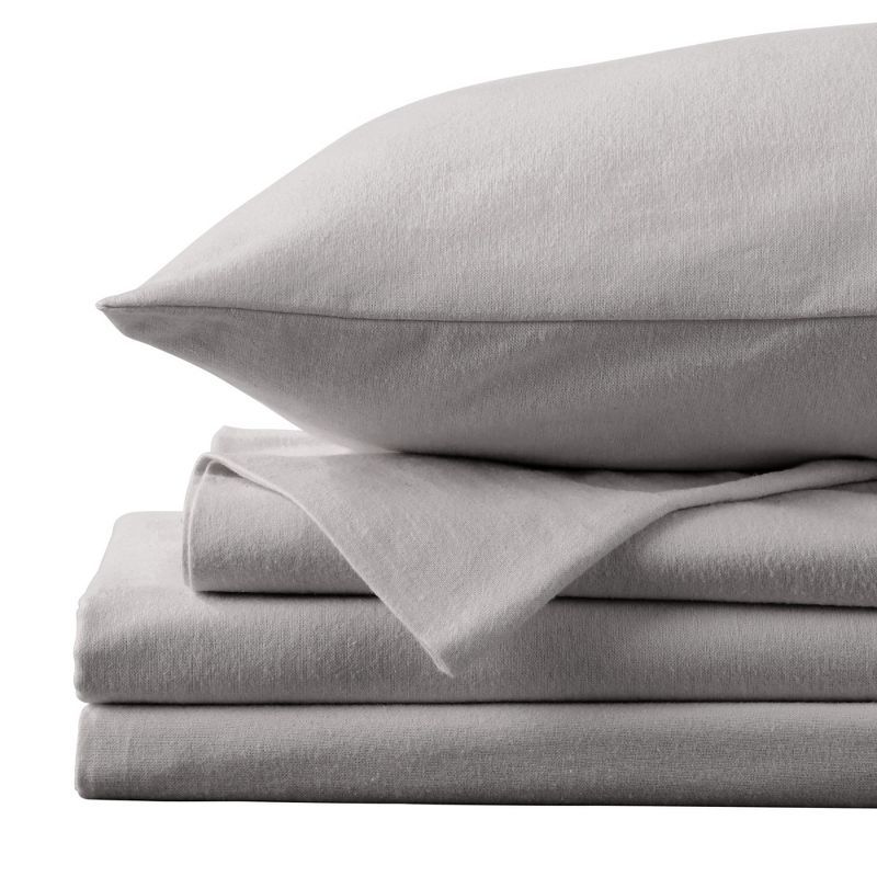 Market & Place Turkish Cotton Flannel Solid Sheet Set, 1 of 7