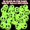 ArtCreativity Bulk Prize Glow in The Dark Smile Face Bouncy Balls - (Pack of 36) - 4 of 4