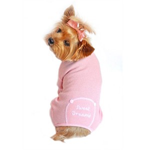 Doggie Design Sweet Dreams Thermal Dog Pajamas - Pink - 1 of 3