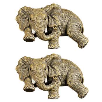 Design Toscano Ernie the Elephant Shelf Sitter Sculpture: Set of Two
