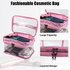 Unique Bargains Double Layer Makeup Bag Cosmetic Travel Bag Case Make Up Organizer Bag Clear Bags for Women 1pcs - 2 of 4