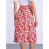 INSPIRE CHIC Women's Print Floral Peasant Elastic Waist A-Line Midi Skirts - 4 of 4