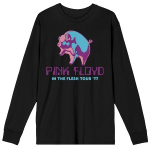 Pink Floyd In The Flesh Tour Crew Neck Long Sleeve Black Adult Tee - 1 of 3