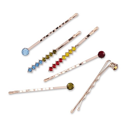 Sincerely Jules by Scunci Bobby Pins with Rainbow Stones - 6ct