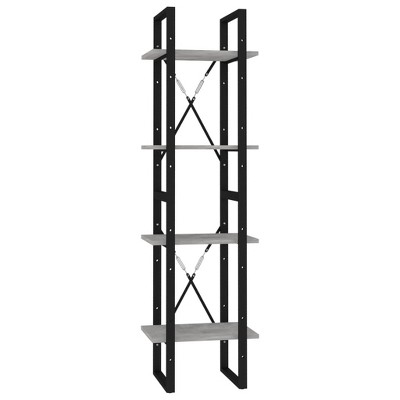 vidaXL 4-Tier Book Cabinet Concrete Gray 15.7"x11.8"x55.1" Chipboard