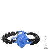 Steeltime Men's two tone black ip and stainless steel cuban link lion head bracelet. Color Options: Gold, Blue - 3 of 4