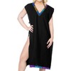 LA LEELA Women's Summer Loose Vacation Beachwear Swim Suit Bohemian Bathing Suit Cover Ups - 3 of 4