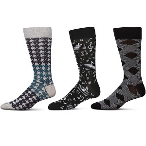 MeMoi Men's 3 Pair Pack Novelty Hobbies Crew Socks - 1 of 3